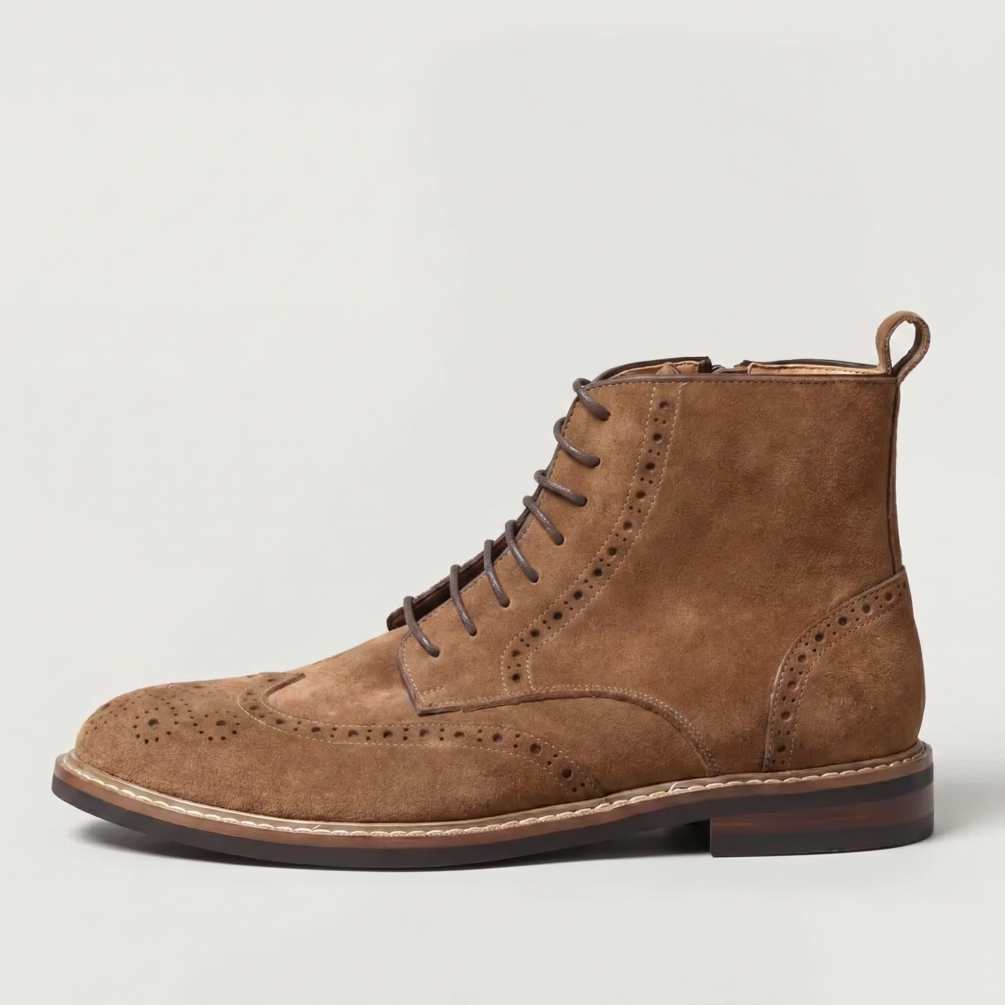 Men’s Brogues Boots - Side Zipper High-Top Ankle Fit