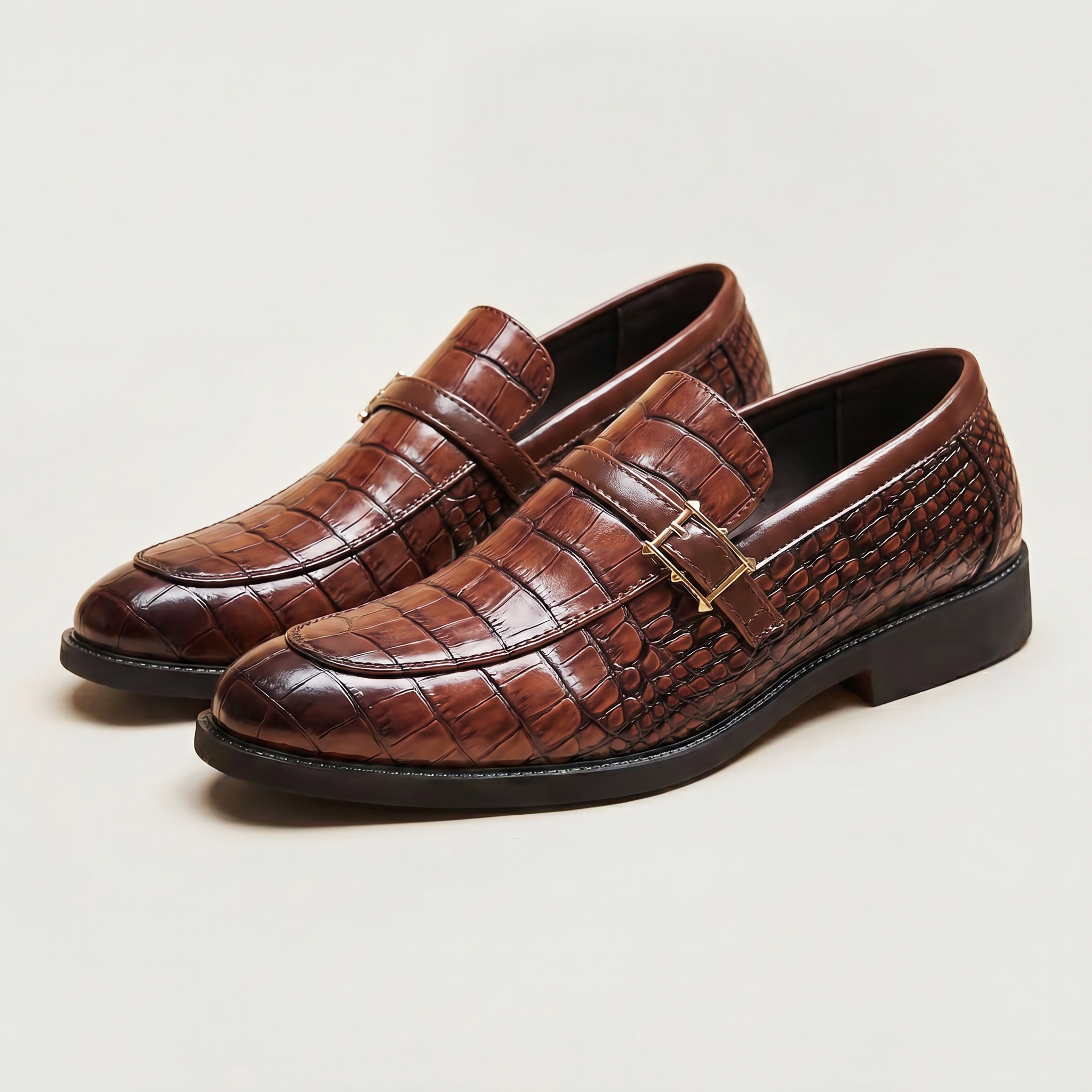 Men’s Buckle Loafers - Slip-On Dress Shoes Comfort Fit