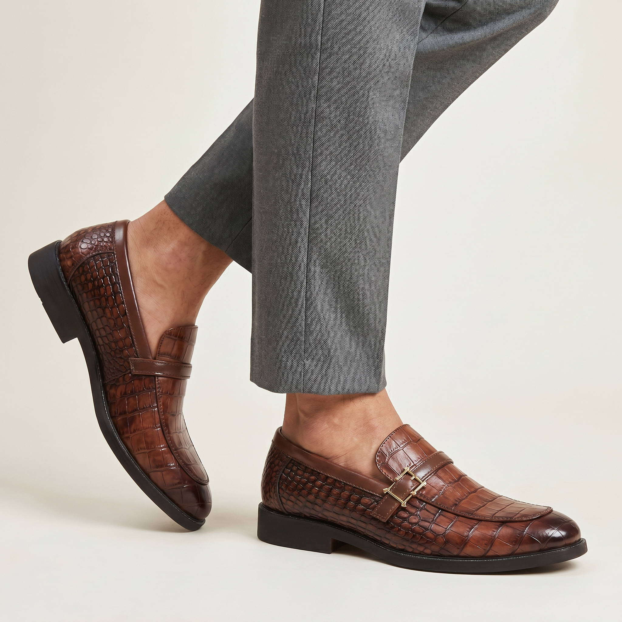 Men’s Buckle Loafers - Slip-On Dress Shoes Comfort Fit