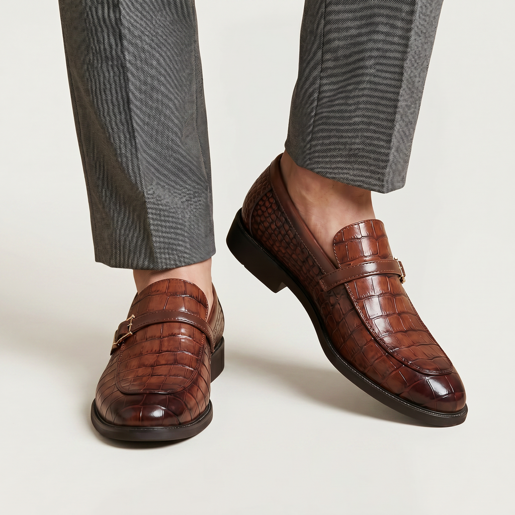 Men’s Buckle Loafers - Slip-On Dress Shoes Comfort Fit