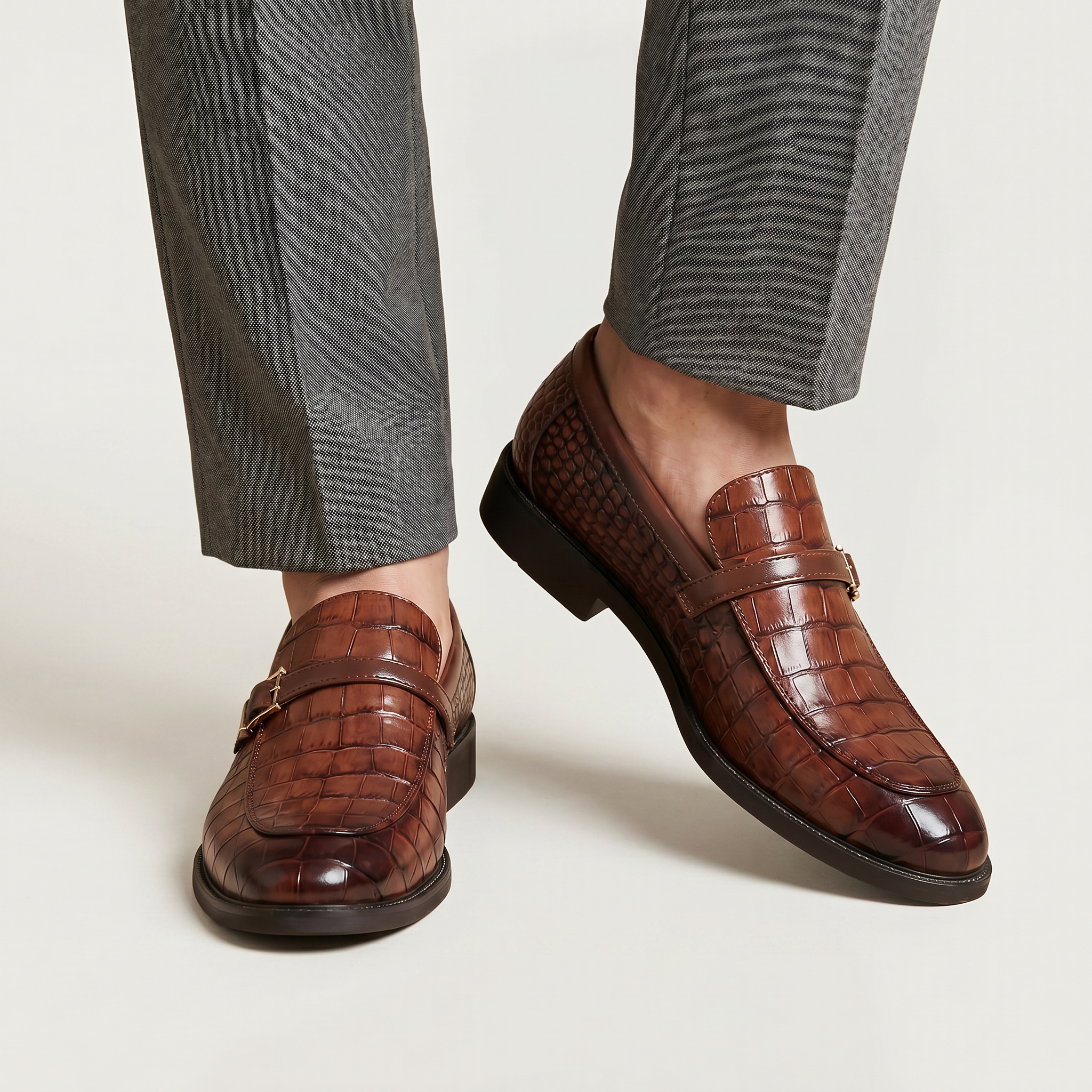 Men’s Buckle Loafers - Slip-On Dress Shoes Comfort Fit