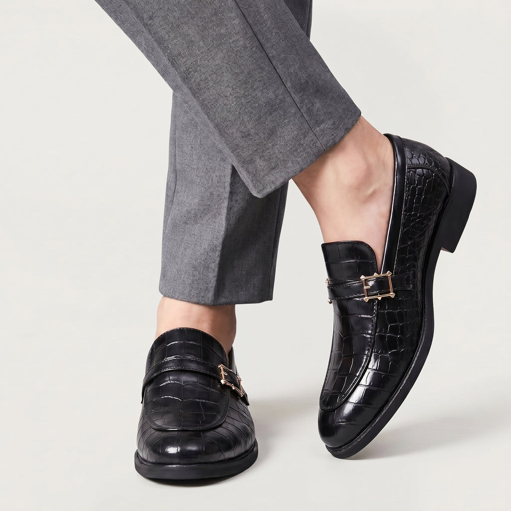 Men’s Buckle Loafers - Slip-On Dress Shoes Comfort Fit