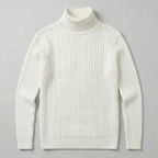 Men’s Cable Knit High-Neck Sweater - Slim Fit