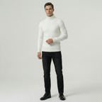 Men’s Cable Knit High-Neck Sweater - Slim Fit
