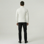 Men’s Cable Knit High-Neck Sweater - Slim Fit