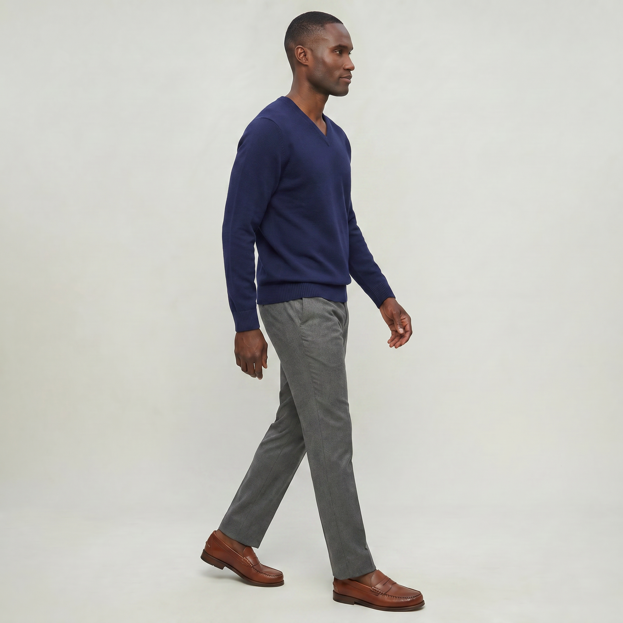 Men’s V Neck Sweater - Loose Fit