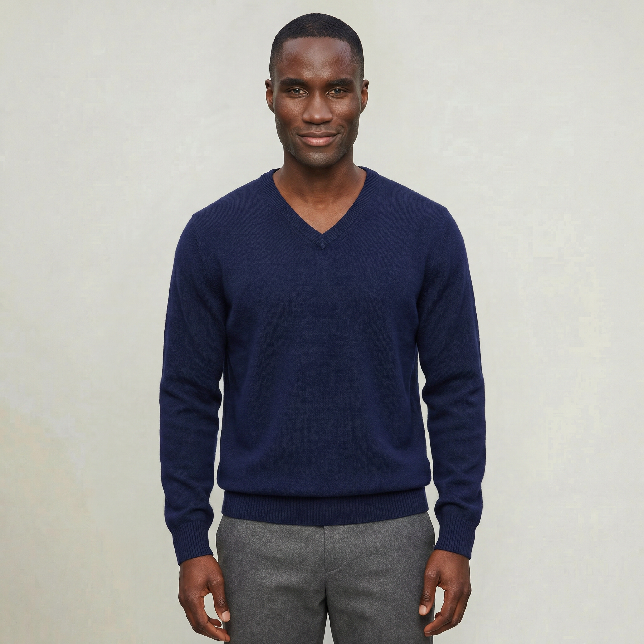 Men’s V Neck Sweater - Loose Fit