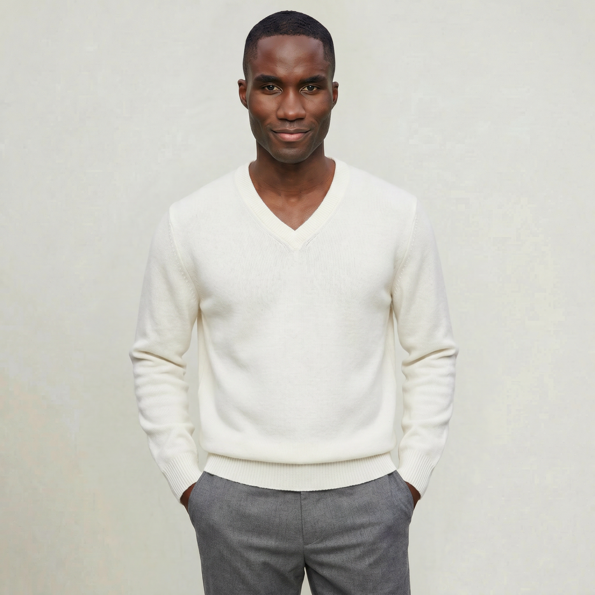 Men’s V Neck Sweater - Loose Fit
