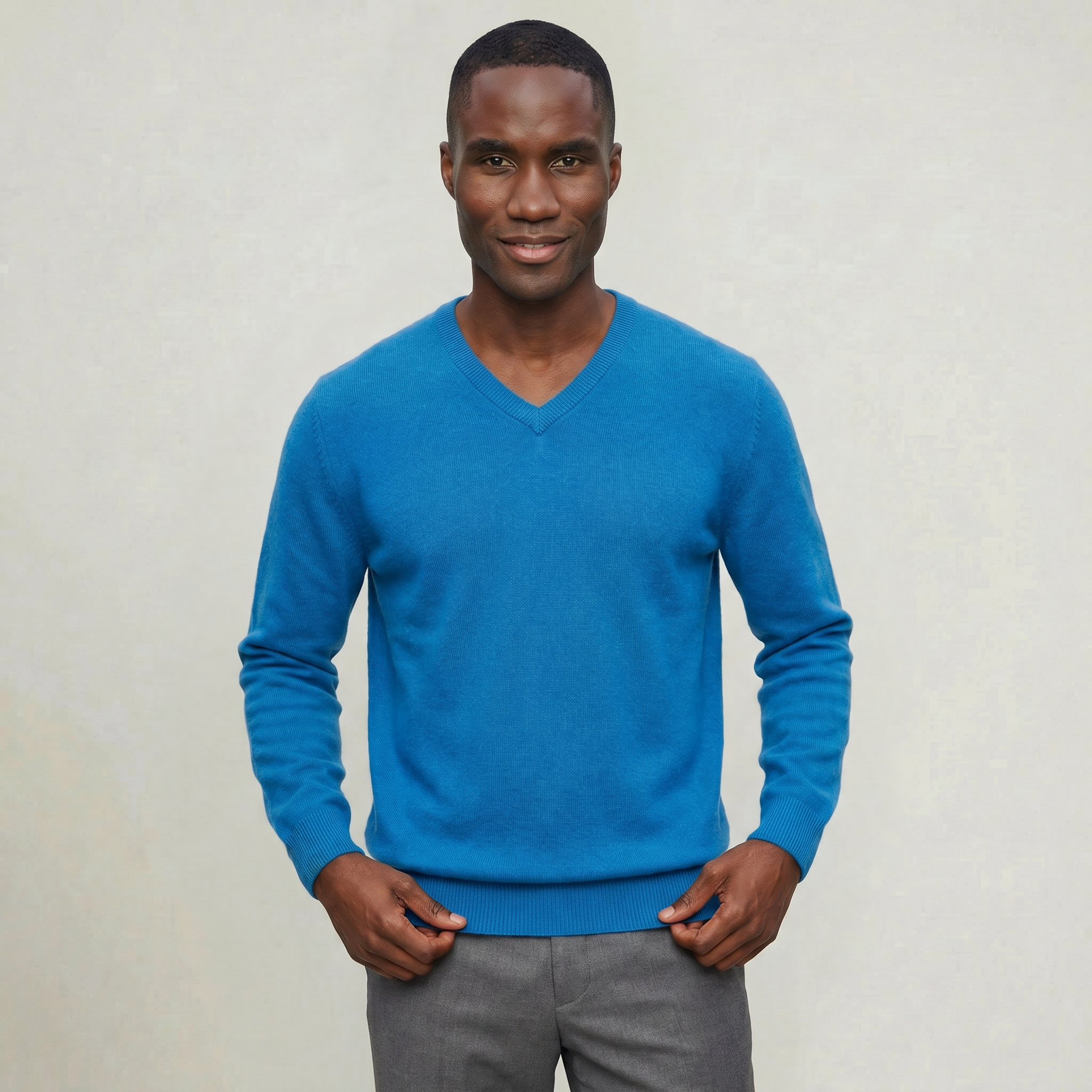 Men’s V Neck Sweater - Loose Fit