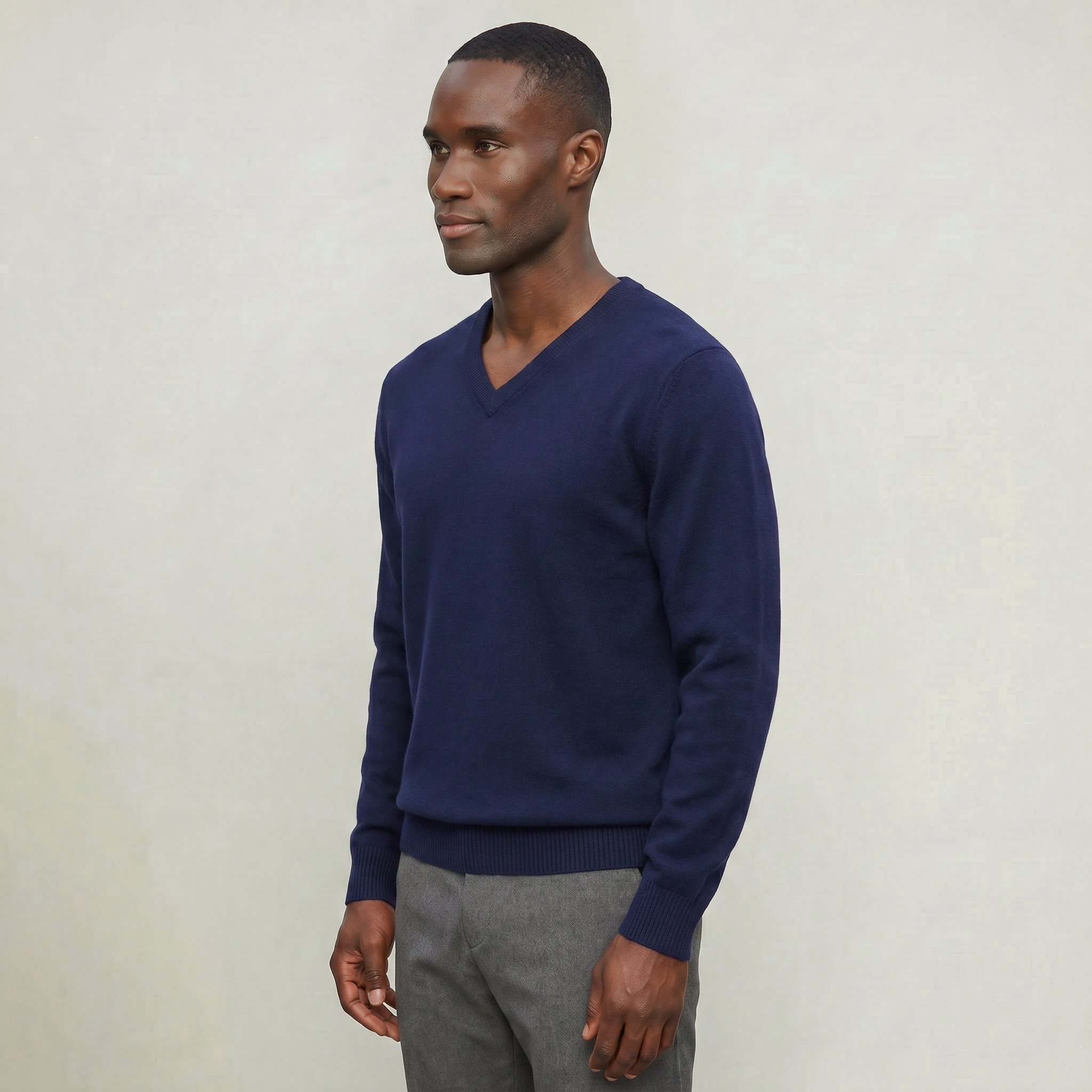 Men’s V Neck Sweater - Loose Fit