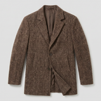 Men’s Checked Overcoat - Single Breasted Smart Casual Long Coat