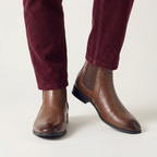 Men’s Chelsea Boots - Slip-On Leather Ankle Fit