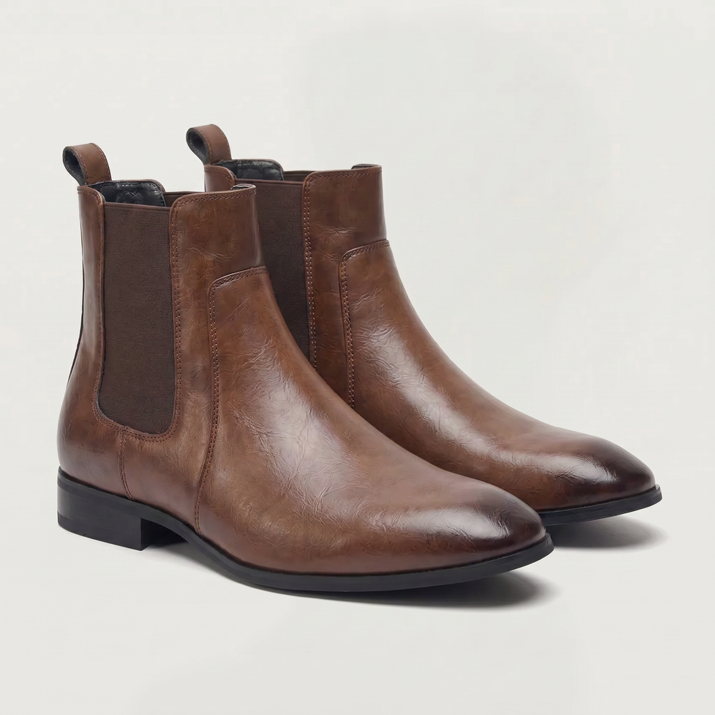 Men’s Chelsea Boots - Slip-On Leather Ankle Fit