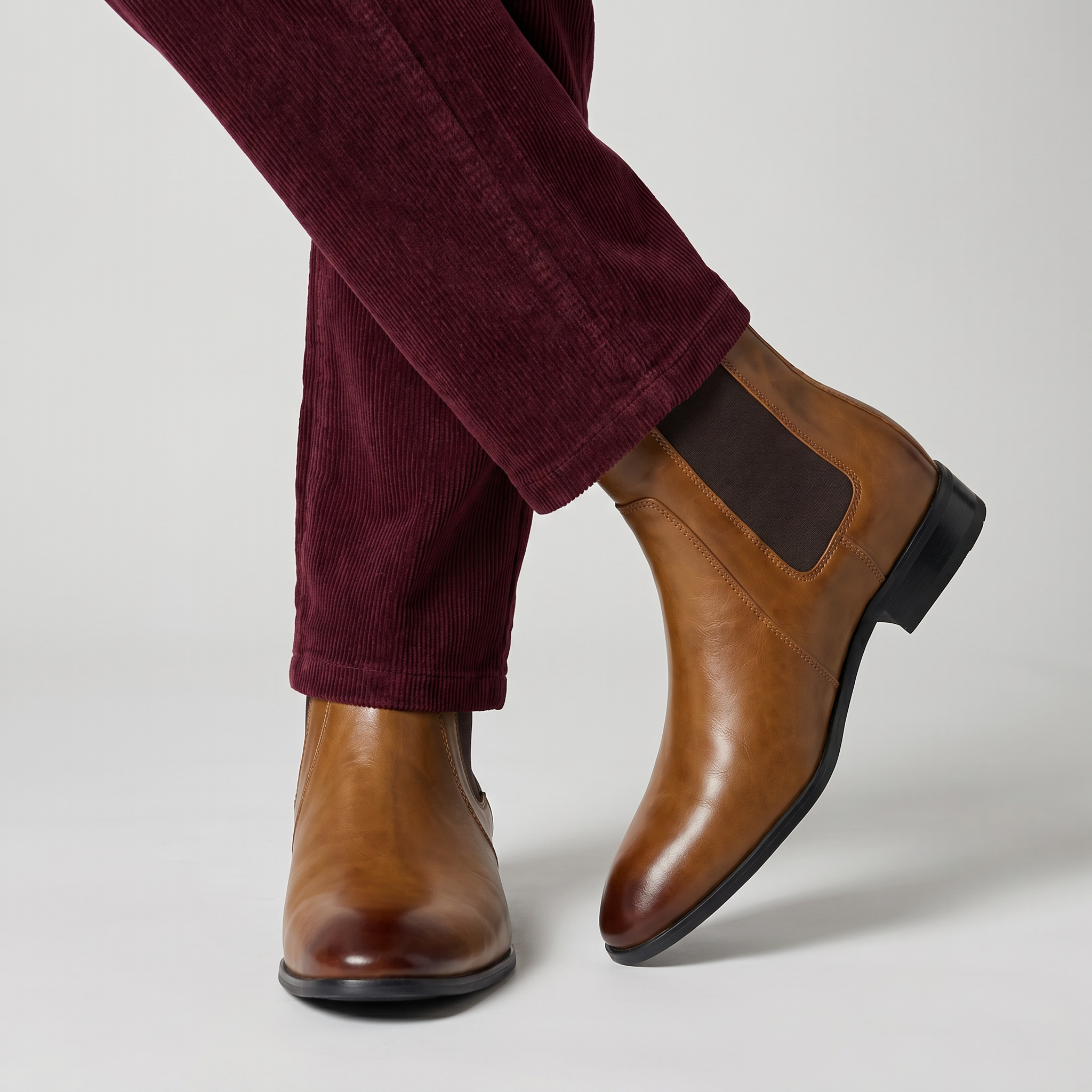 Men’s Chelsea Boots - Slip-On Leather Ankle Fit