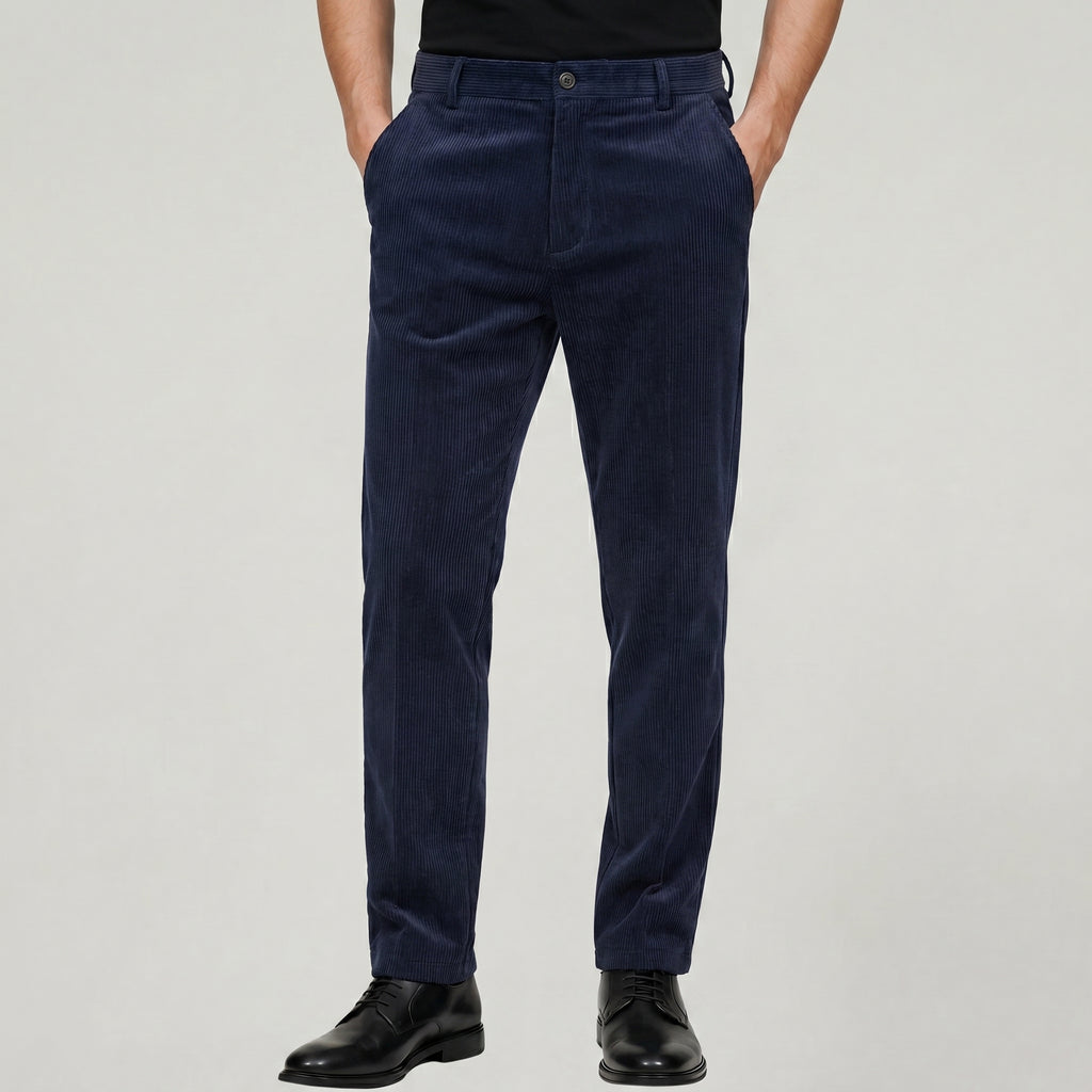 Men’s Corduroy Dress Pants - Business Casual Tailored Fit