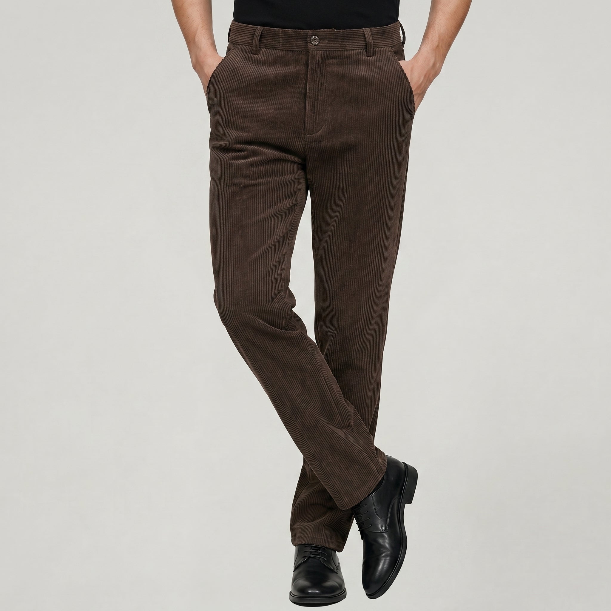 Men’s Corduroy Dress Pants - Business Casual Tailored Fit