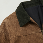 Men’s Corduroy Bomber Jacket - Casual Zip Up Windbreaker Coat
