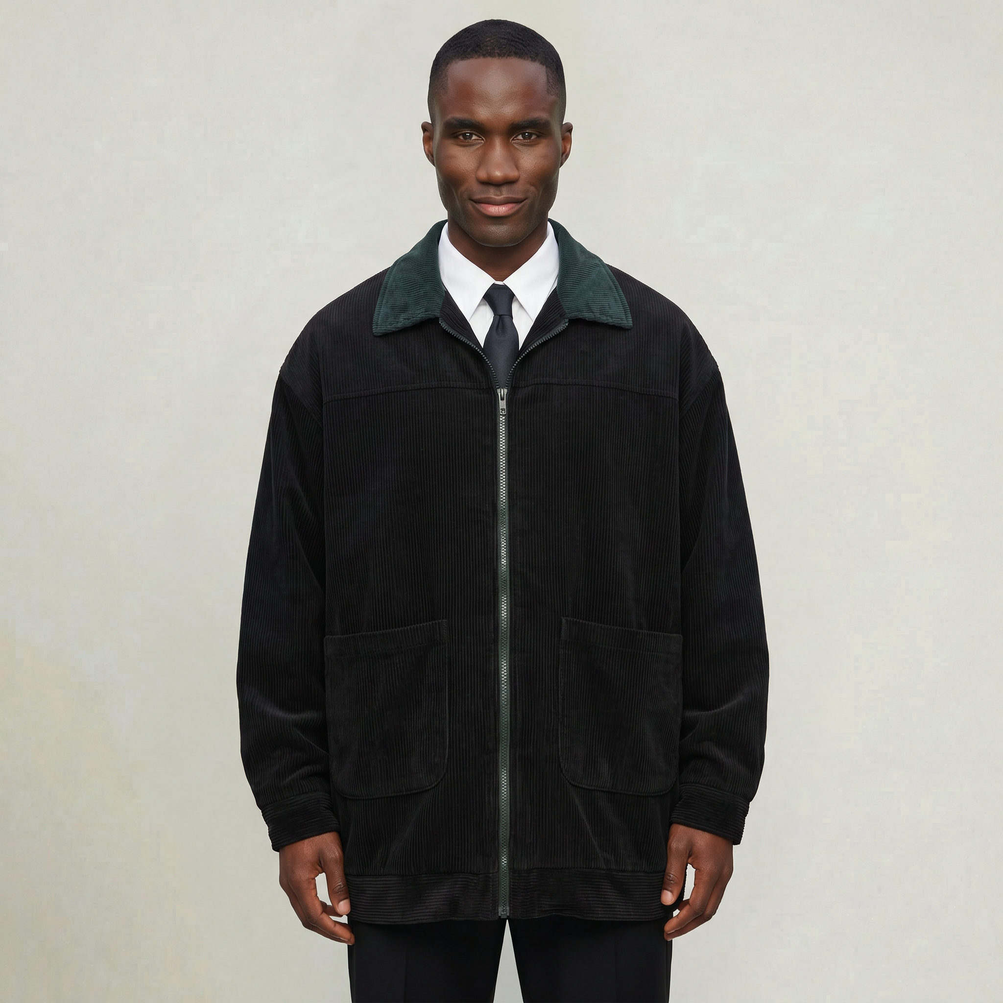 Men’s Corduroy Bomber Jacket - Casual Zip Up Windbreaker Coat