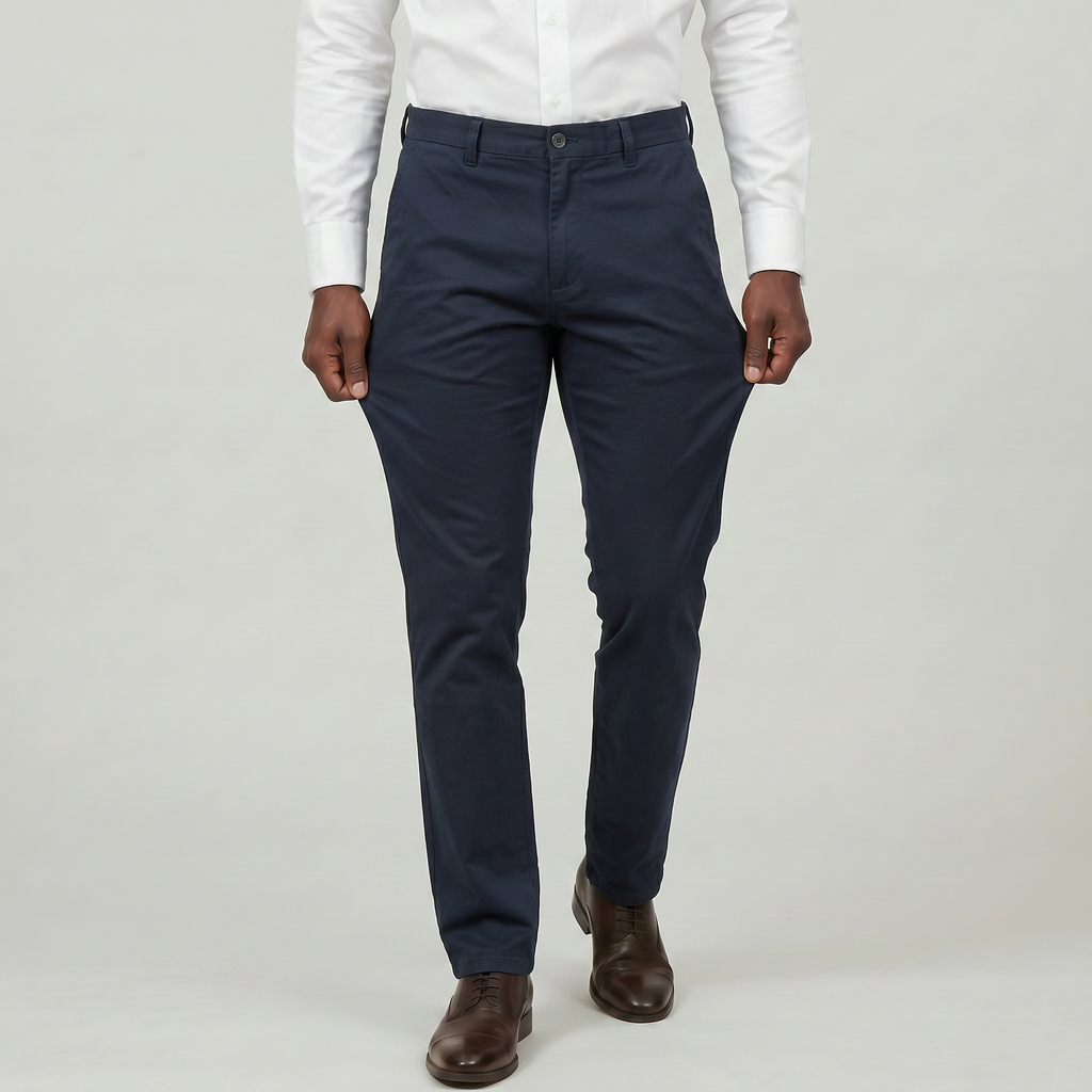 Men’s Cotton Stretch Chino Trousers - Straight Fit