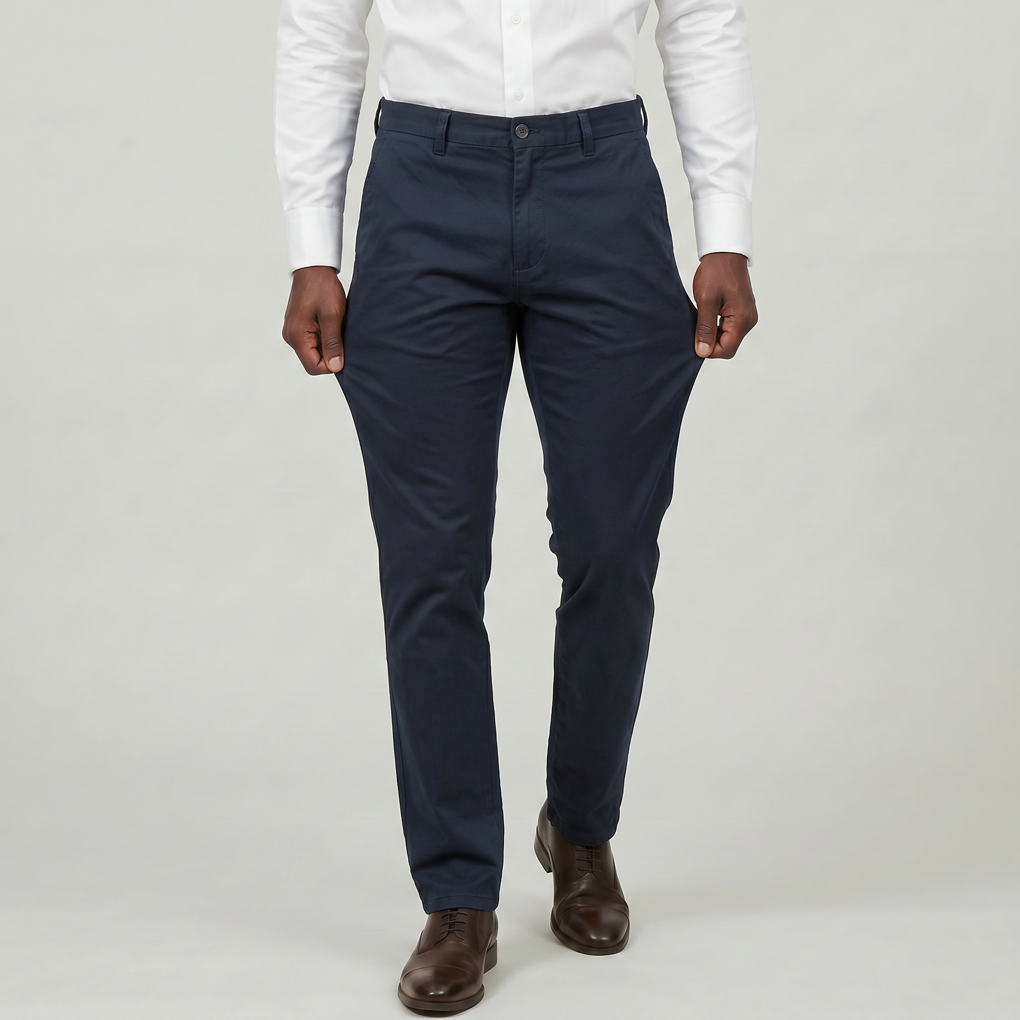 Men’s Cotton Stretch Chino Trousers - Straight Fit