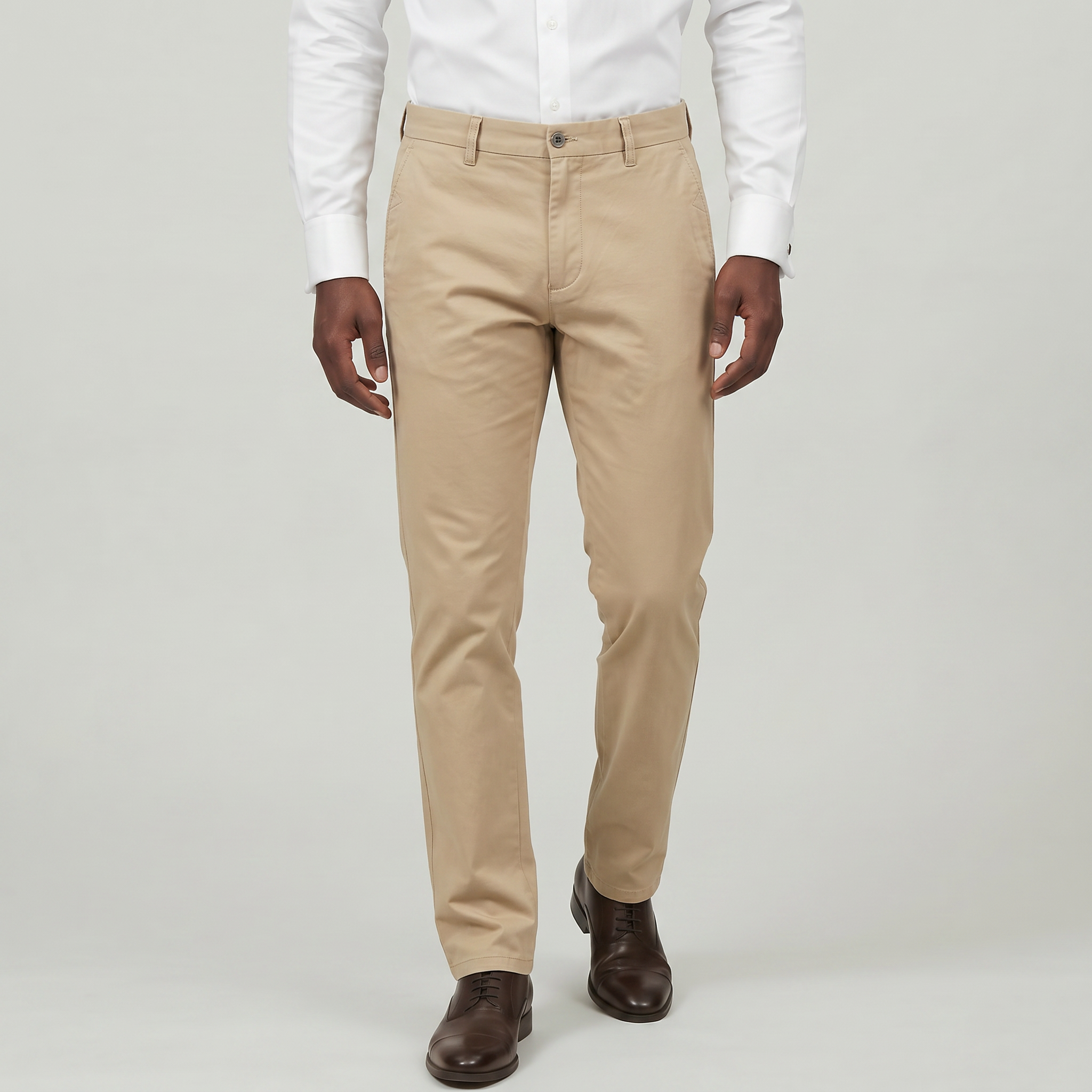 Men’s Cotton Stretch Chino Trousers - Straight Fit