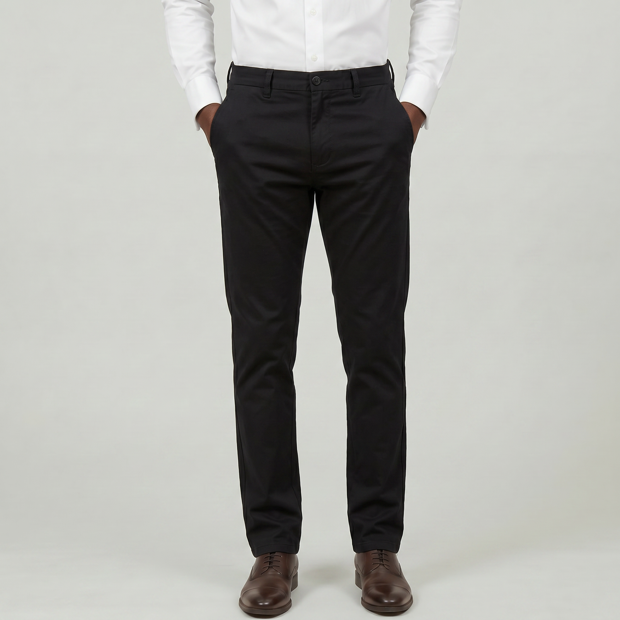Men’s Cotton Stretch Chino Trousers - Straight Fit
