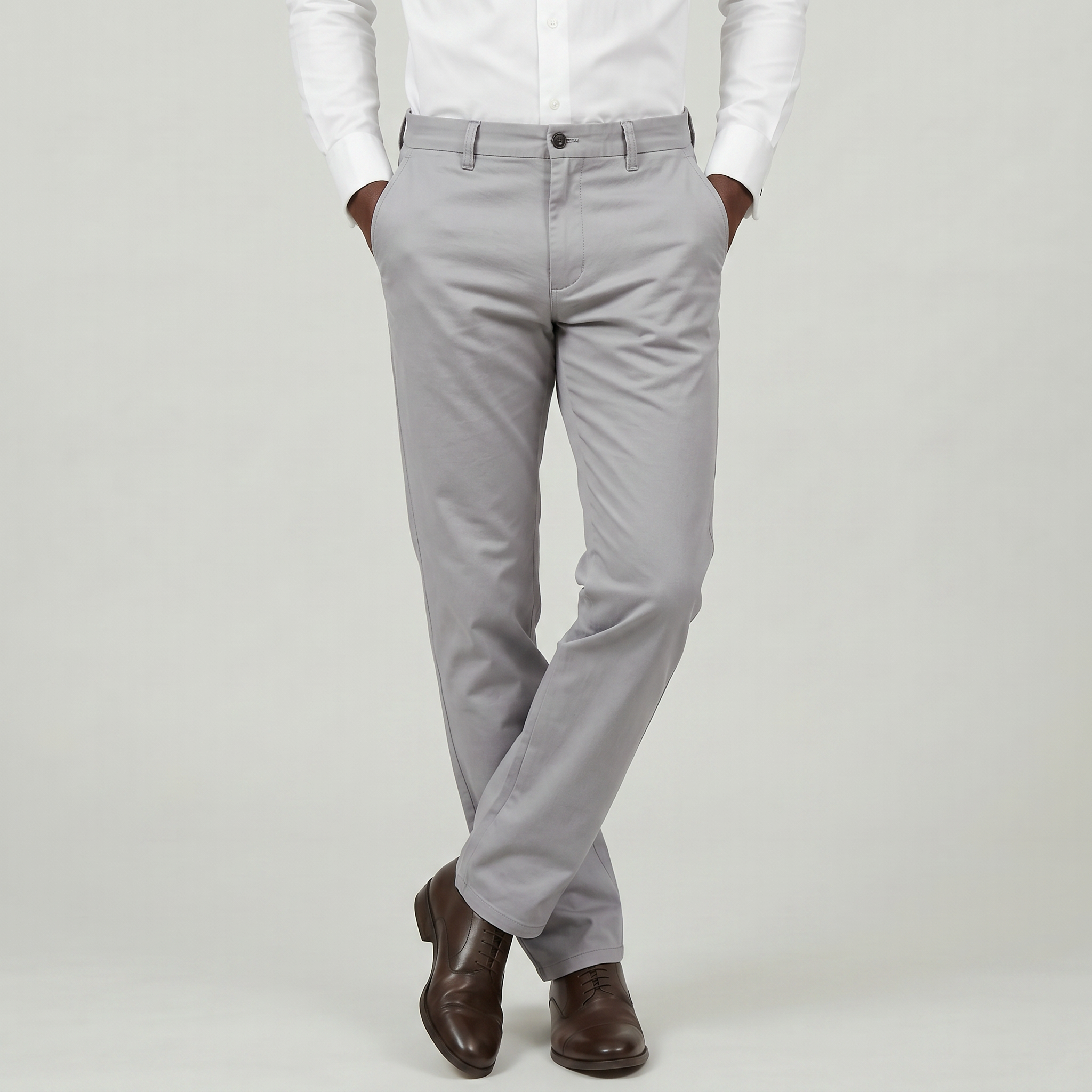 Men’s Cotton Stretch Chino Trousers - Straight Fit