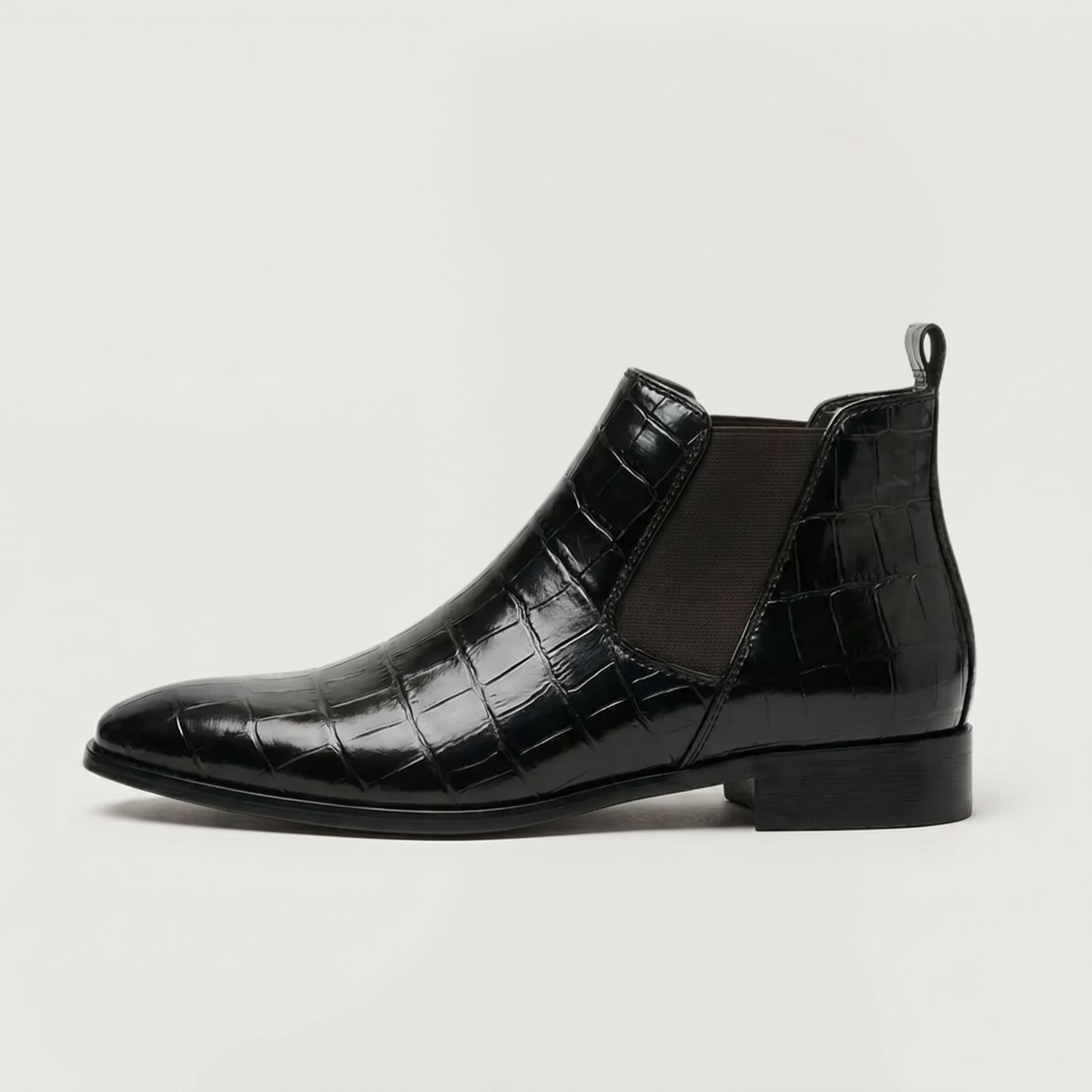 Men’s Croc-Texture Chelsea Boots - Dress Ankle Slip-On Fit