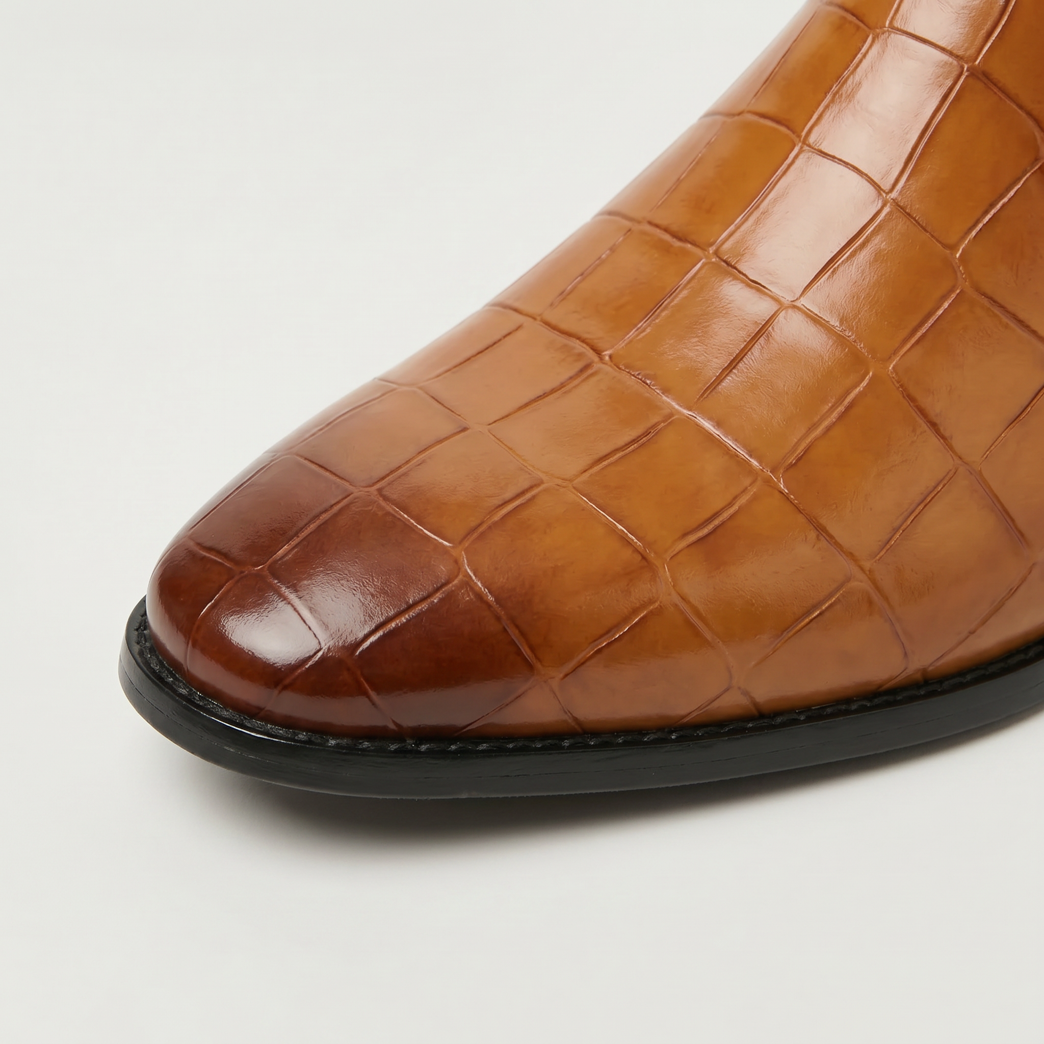 Men’s Croc-Texture Chelsea Boots - Dress Ankle Slip-On Fit