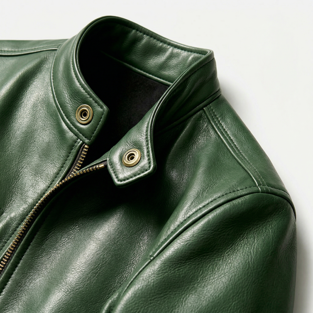 Men's Faux Leather Biker Jacket - Slim Fit Moto Racer Zip Up Jacket