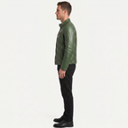 Men's Faux Leather Biker Jacket - Slim Fit Moto Racer Zip Up Jacket