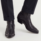 Men’s Burnt Flower Western Boots - Square Toe Chelsea Fit