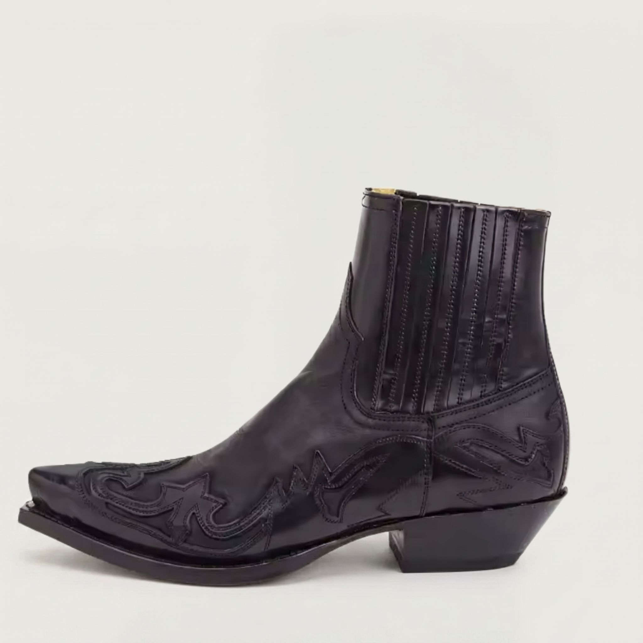 Men’s Burnt Flower Western Boots - Square Toe Chelsea Fit