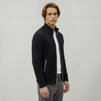 Men’s Full Zip Jacket- Stand Collar Long Sleeve Regular Fit