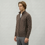 Men’s Full Zip Jacket- Stand Collar Long Sleeve Regular Fit