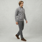 Men’s Full Zip Jacket- Stand Collar Long Sleeve Regular Fit