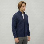 Men’s Full Zip Jacket- Stand Collar Long Sleeve Regular Fit