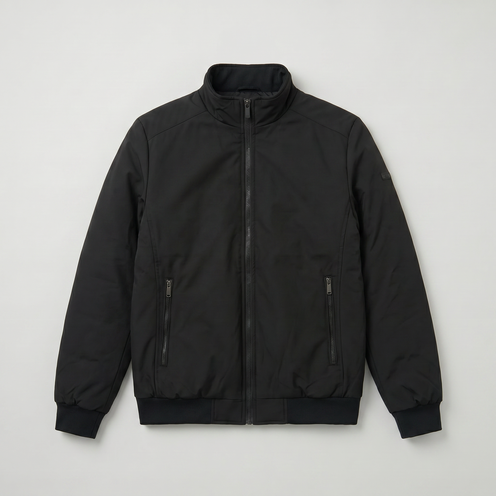 Men’s Full Zip Padded Coat - Stand Collar Regular Fit