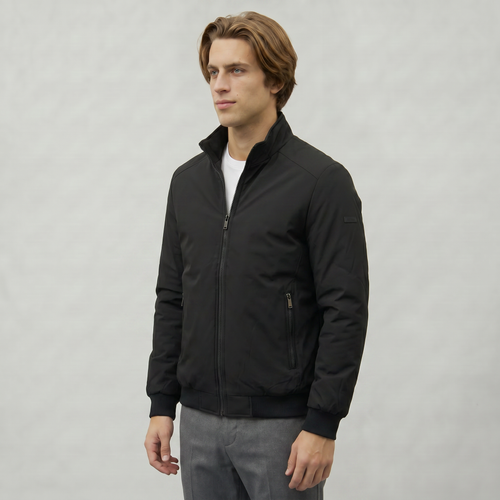 Men’s Full Zip Padded Coat - Stand Collar Regular Fit