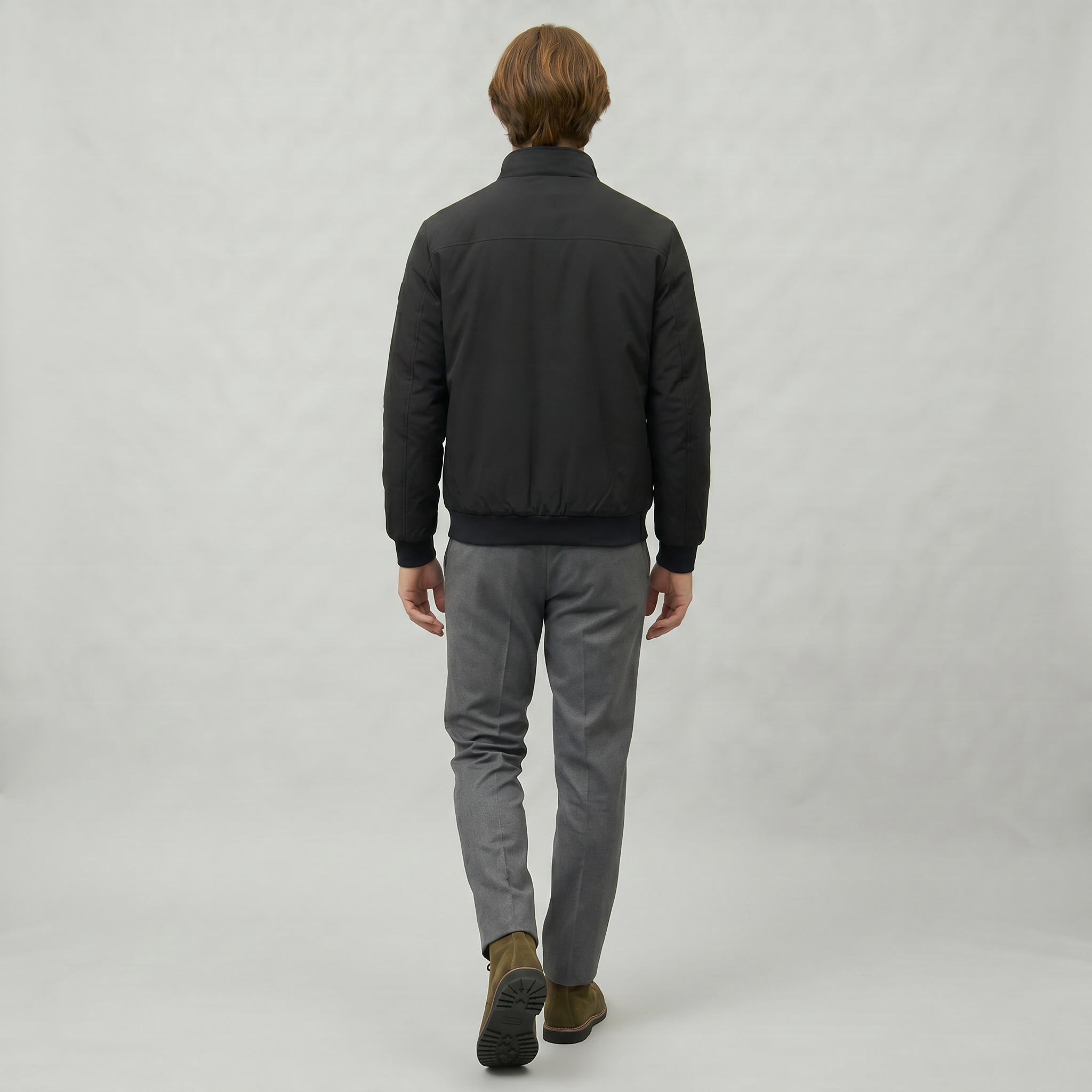 Men’s Full Zip Padded Coat - Stand Collar Regular Fit