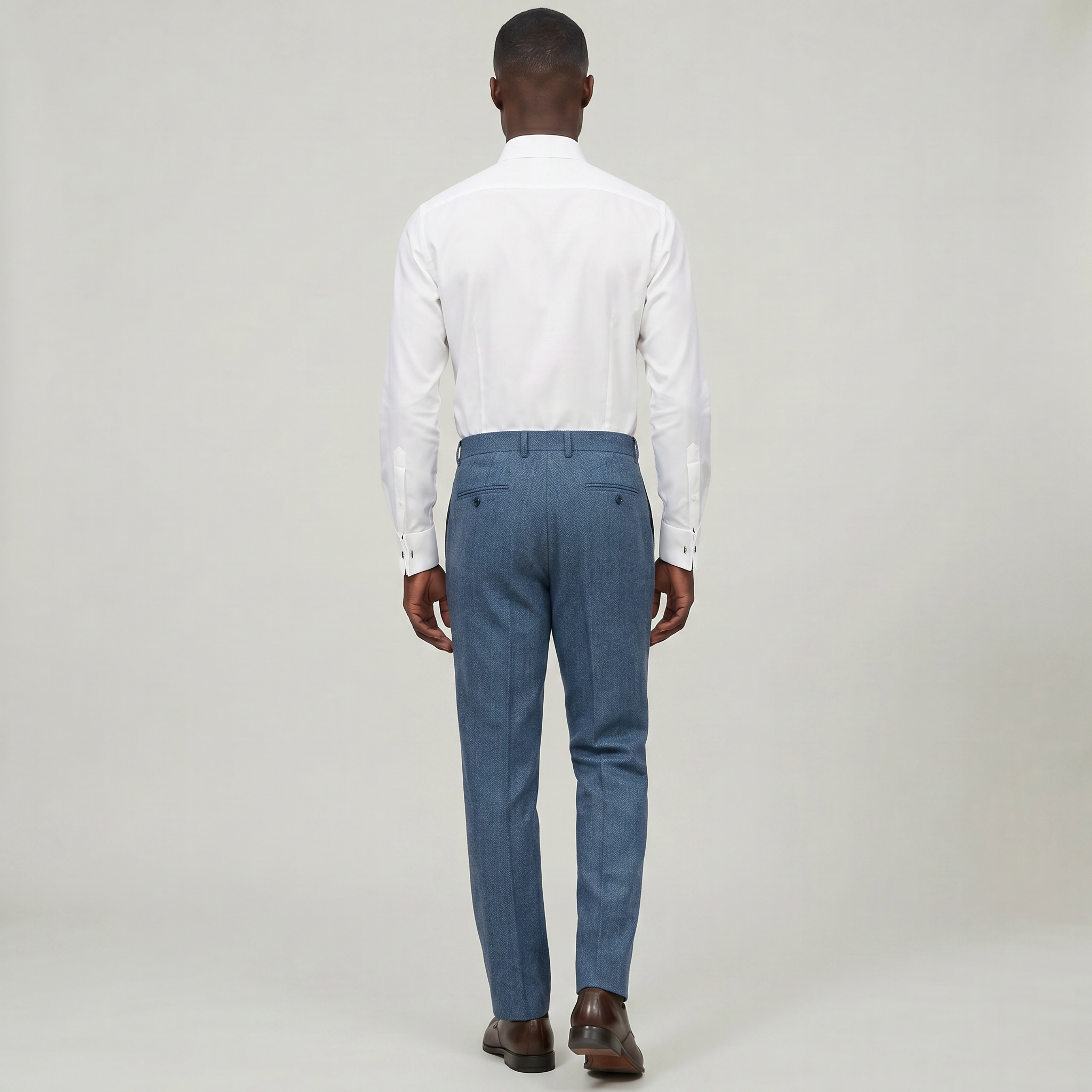Men’s Herringbone Trousers - Tweed Tailored Fit Pants