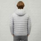 Men’s Hooded Puffer Jacket - Full Zip Lightweight Fit