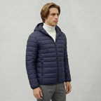 Men’s Hooded Puffer Jacket - Full Zip Lightweight Fit