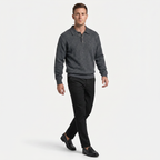 Men’s Long Sleeve Knit Polo - Collared Quarter Zip Sweater