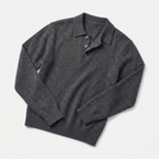 Men’s Long Sleeve Knit Polo - Collared Quarter Zip Sweater