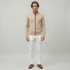 Men’s Knit Zip-Up Jumper - Stand Collar Regular Fit