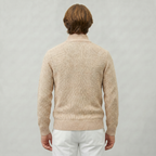 Men’s Knit Zip-Up Jumper - Stand Collar Regular Fit