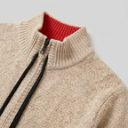 Men’s Knit Zip-Up Jumper - Stand Collar Regular Fit