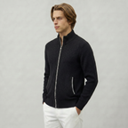 Men’s Knit Zip-Up Jumper - Stand Collar Regular Fit