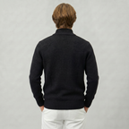 Men’s Knit Zip-Up Jumper - Stand Collar Regular Fit